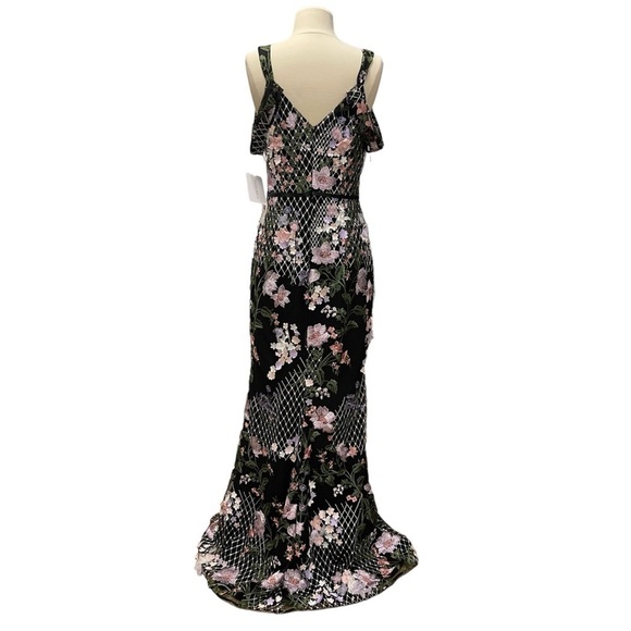 MARCHESA NOTTE Floral Cold-Shoulder Gown - Picture 7 of 8